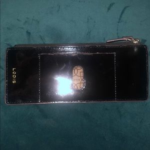 Lodis Black Patent Card Case Wallet